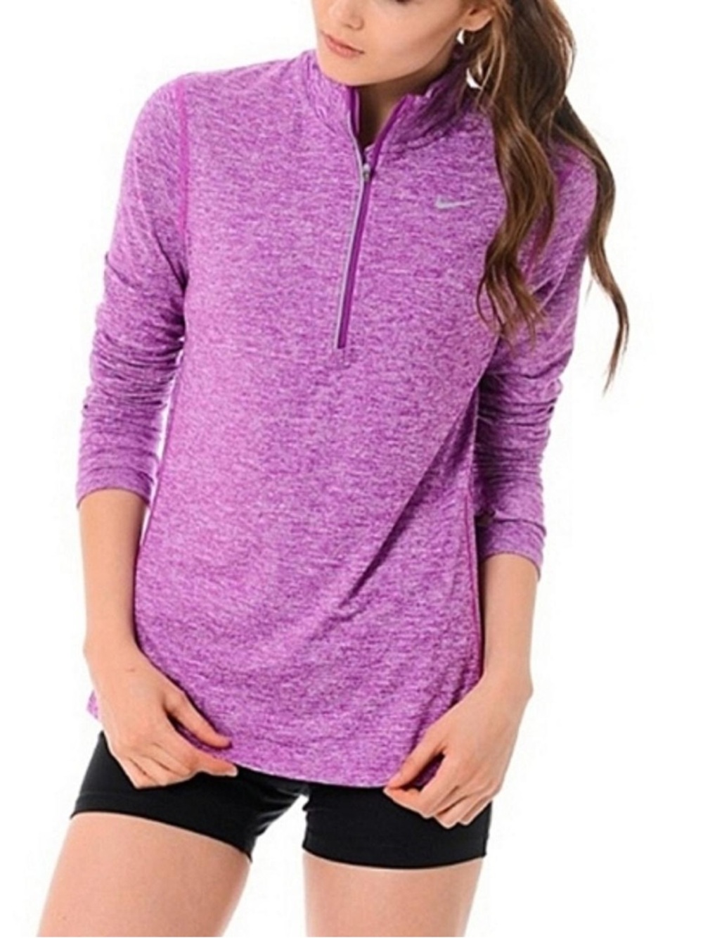 Nike Purple Dri-Fit 1/2 Zip Athletic Top (Size Small)